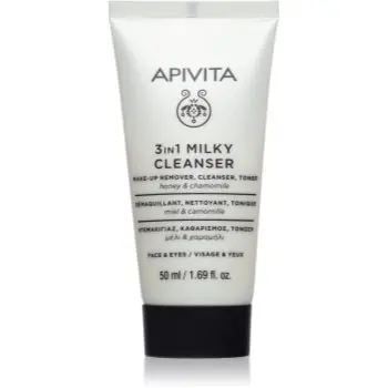 Apivita Cleansing Milk Face & Eyes Lapte demachiant 3 în 1 pentru față și ochi
