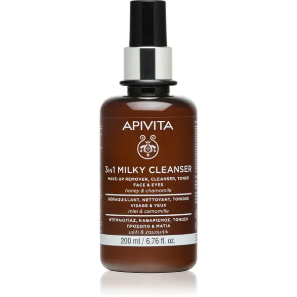 Apivita Cleansing Milk Face & Eyes Lapte demachiant 3 în 1 pentru față și ochi 200 ml