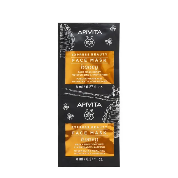 APIVITA Masca express hranire cu miere, 2*8ml
