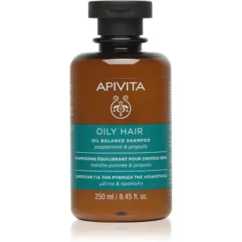 Apivita Oily Hair Oil Balance Shampoo sampon pentru curatarea profunda a scalpului seboreic pentru intarire si stralucire