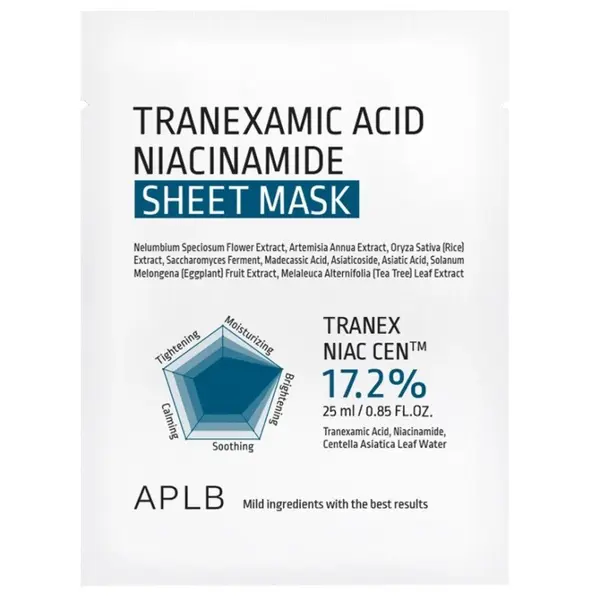 APLB Tranexamic Acid Niacinamide Sheet Mask – Mască facială sub formă de foaie Volum 1 bucata.