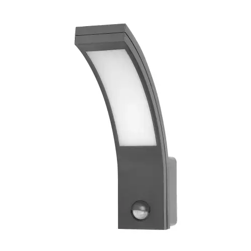 Aplica de gradina ADVITI Piryt AD-OP-6109GLPMR4, 10W, LED SMD, senzor de miscare si crepuscular, detectie 140°, 800lm, IP54, 4000K, Gri