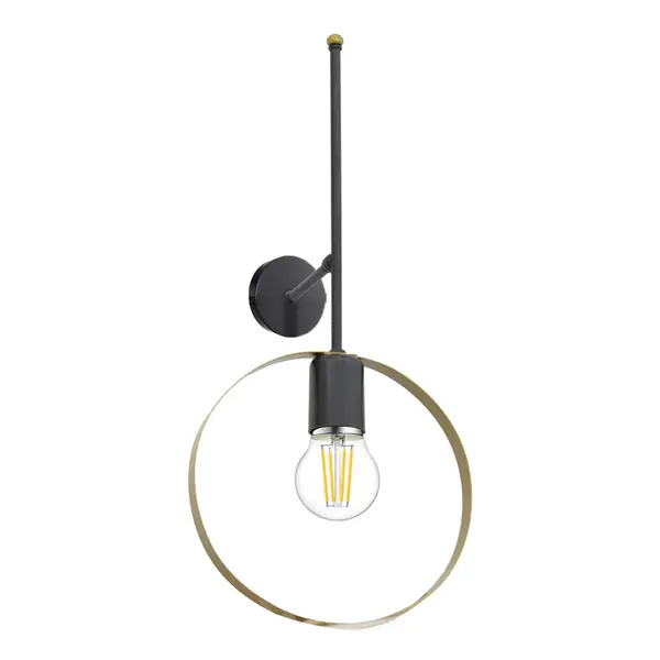 Aplica de perete Bendia, metal, negru-auriu, 25x15x52 cm