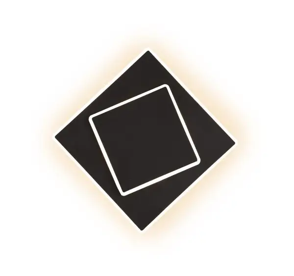 Aplica de perete DACAN - 18X18 CM 12W LED / Negru