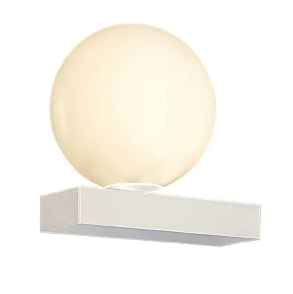 Aplica de perete RUBY negru mat & alb opal - Alb
