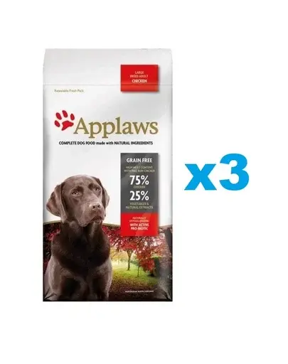 APPLAWS Adult Dog Large Breed Chicken 6 kg (3x2 kg) Hrana uscata caine talie mare, cu pui