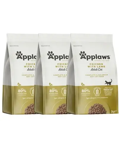 APPLAWS Cat Adult Chicken and Lamb 6 kg (3x2 kg) Mancare pisica, cu pui si miel