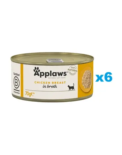 APPLAWS Cat Adult Chicken Breast Conserve pentru pisica, cu piept de pui 6x70 g
