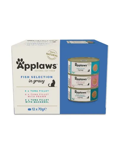 APPLAWS Cat Adult Fish Selection Multipack in Gravy 12x70 g mix pește în sos