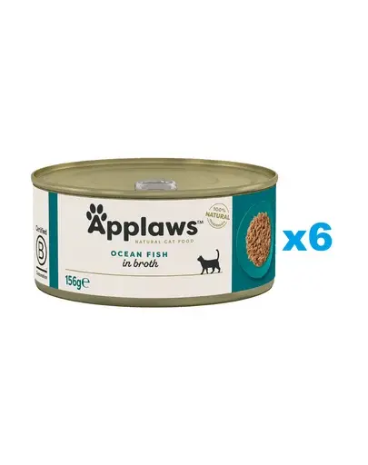 APPLAWS Cat Adult Ocean Fish in Broth peste oceanic in supa 6x156 g hrana pisici