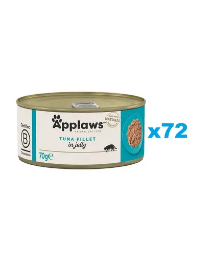 APPLAWS Cat Adult Tuna Fillet in Jelly Set conserve pisica, cu ton in aspic 72x70g