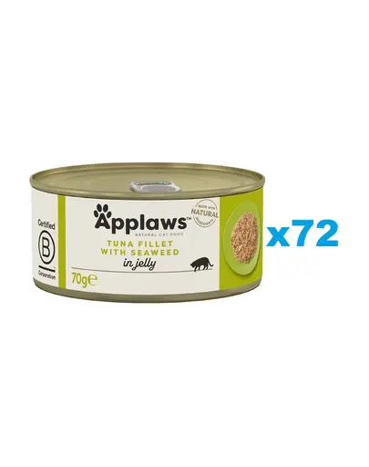 APPLAWS Cat Adult Tuna with Seaweed in Jelly Conserve pisica, cu ton si alge in aspic 72x70 g