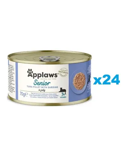 APPLAWS Cat Senior Tuna Fillet with Sardine in Jelly Hrana umeda pisica senior, cu tn si sardine in aspic 24x70 g