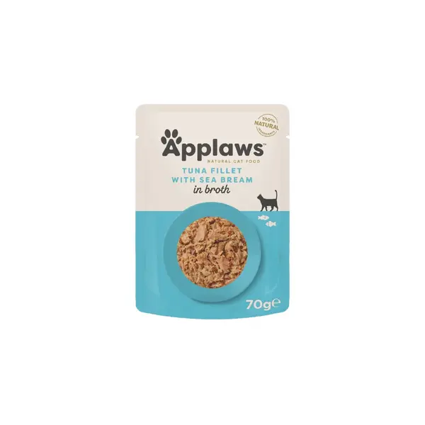 APPLAWS File, Ton și Doradă, plic hrană umedă pisici, (în supă), 70g
