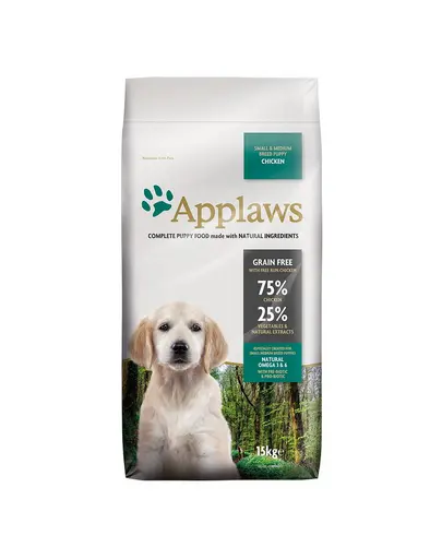 APPLAWS Hrana uscata pentru catelusi de talie mica/medie, cu pui 15 kg
