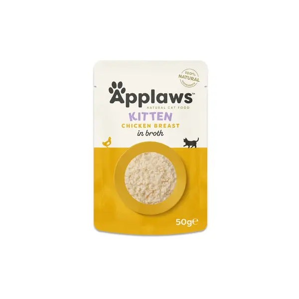APPLAWS Kitten, Pui, plic hrană umedă pisici junior, (în supă), 50g