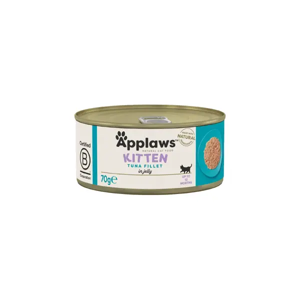 APPLAWS Kitten, Ton, conservă hrană umedă pisici junior, (în aspic), 70g