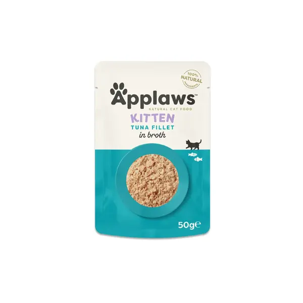 APPLAWS Kitten, Ton, plic hrană umedă pisici junior, (în supă), 50g