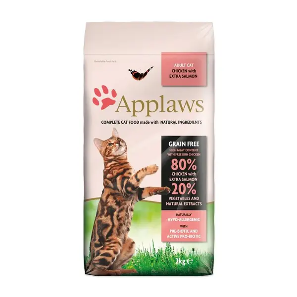 APPLAWS, Pui și Somon, hrană uscată pisici, 2kg 2kg