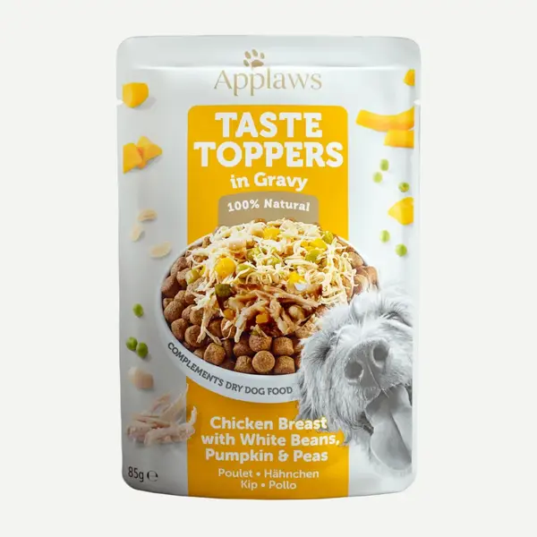 APPLAWS Taste Toppers, XS-XL, Pui și Legume, plic hrană umedă monoproteică fără cereale câini, (în sos), 85g