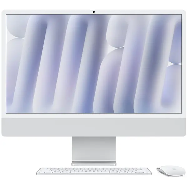 Apple All-In-One PC Apple iMac 24 inch 4.5K Retina Nano‑texture glass, Procesor Apple M4, 16GB RAM, 256GB SSD, 10 core GPU, macOS Sequoia, RO keyboard, Silver