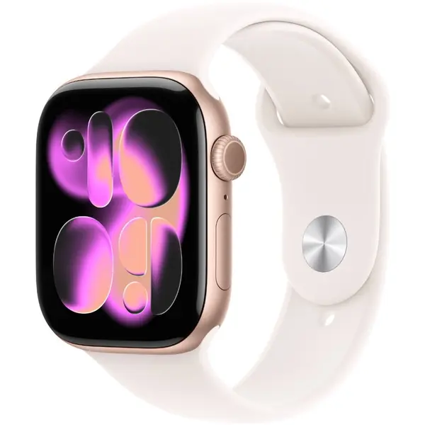 Apple Apple Watch 11 GPS + Cellular, Carcasa Rose Gold Aluminium 42mm, Light Blush Sport Band - S/M