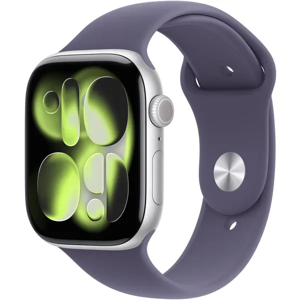 Apple Apple Watch 11 GPS + Cellular, Carcasa Silver Aluminium 42mm, Purple Fog Sport Band - S/M