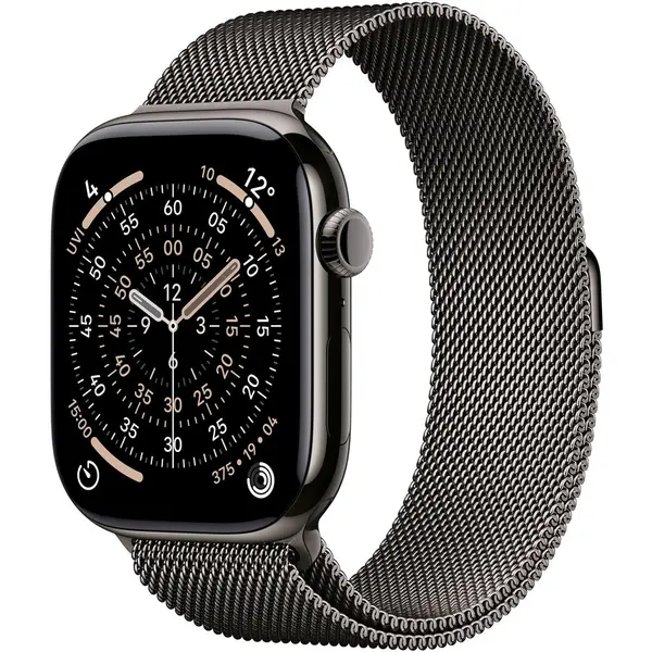 Apple Apple Watch 11 GPS + Cellular, Carcasa Slate Titanium 46mm, Slate Milanese Loop - S/M
