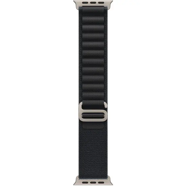 Apple Apple Watch 49mm Loop: Black Alpine Loop - Small - Natural Titanium Finish
