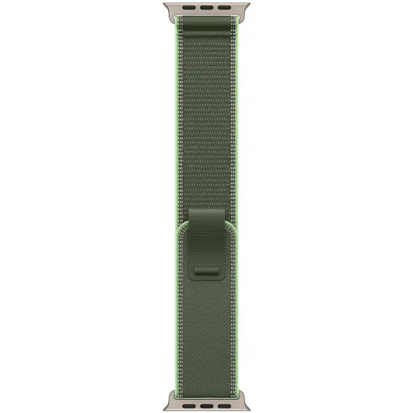 Apple Apple Watch 49mm Loop: Green/Neon Trail Loop - M/L - Natural Titanium Finish