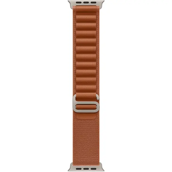 Apple Apple Watch 49mm Loop: Terra Cotta Alpine Loop - Small - Natural Titanium Finish