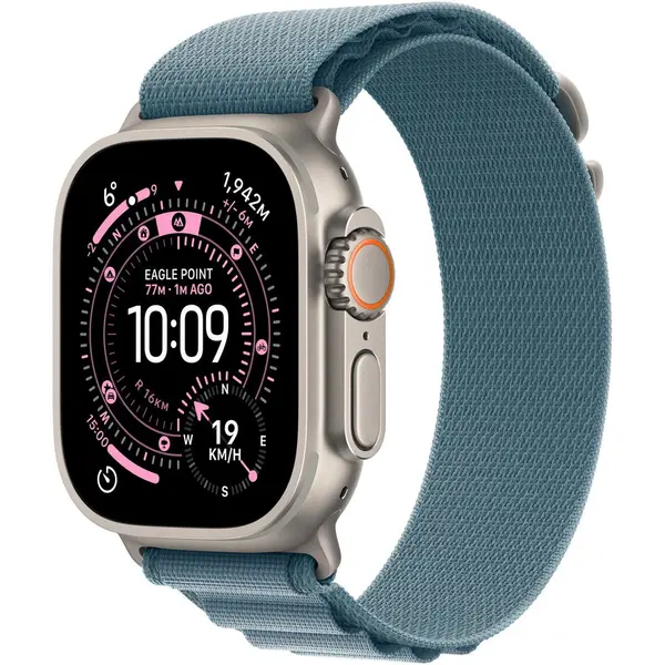 Apple Apple Watch Ultra 3, GPS + Cellular, Carcasa Natural Titanium 49mm, Light Blue Alpine Loop - Large
