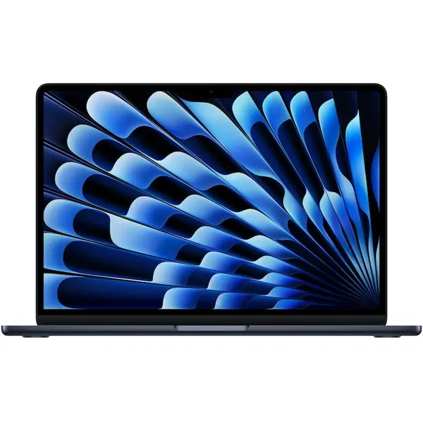 Apple Laptop Apple MacBook Air 13 cu procesor Apple M5, 10 nuclee CPU, 10 nuclee GPU, 16 nuclee Neural Engine, 32GB RAM, 1TB SSD, Midnight, Tastatura US English