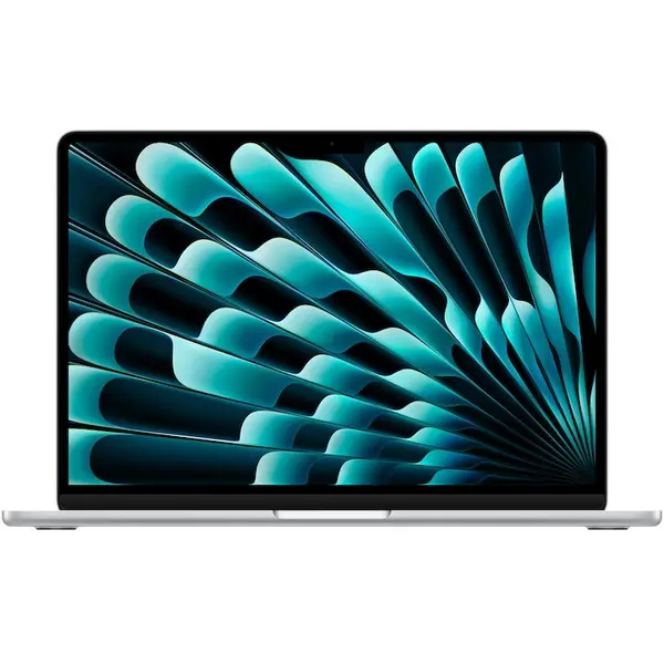 Apple Laptop Apple MacBook Air 13 cu procesor Apple M5, 10 nuclee CPU, 10 nuclee GPU, 16 nuclee Neural Engine, 16GB RAM, 512GB SSD, Silver, Tastatura Internationala