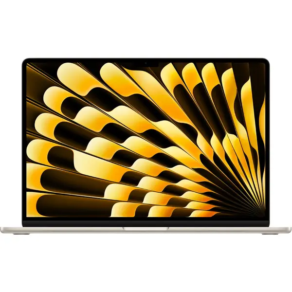 Apple Laptop Apple MacBook Air 15, Apple M4, 10 nuclee CPU si 10 nuclee GPU, 24GB RAM, 512GB, macOS Sequoia, Starlight (INT Keyboard)