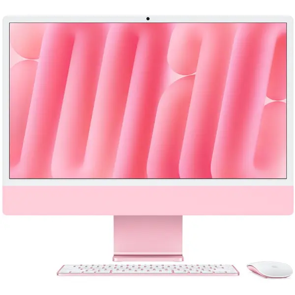 Apple Sistem Desktop PC iMac 24 (2024) cu procesor Apple M4, 10 nuclee CPU and 10 nuclee GPU, 24, Retina 4.5K, 24GB, 512GB SSD, Roz