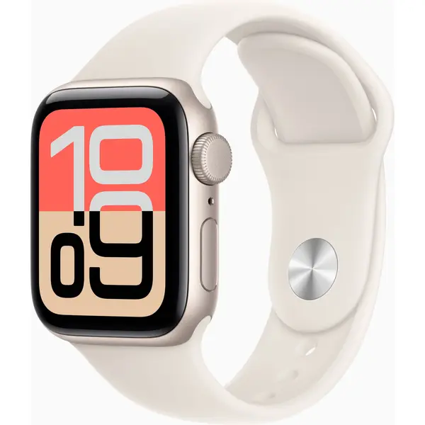 Apple Watch SE 3 GPS, 40mm, Starlight Aluminium Case, Starlight Sport Band, S/M