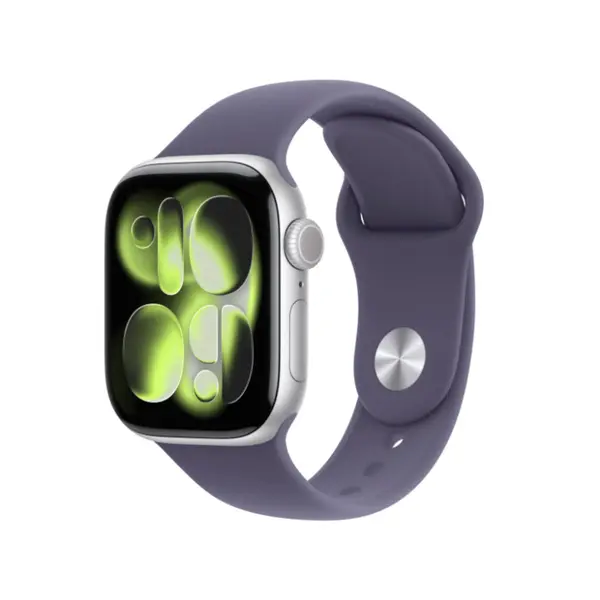Apple Watch Series 11, GPS, 46mm, Silver Aluminium Case, Purple Fog Sport Band, M/L