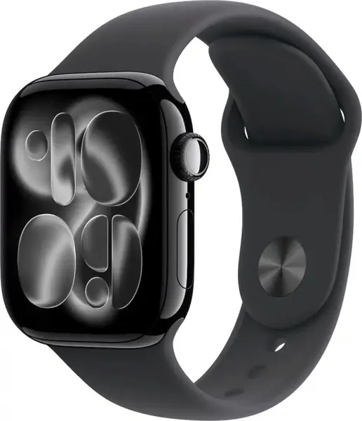 Apple Watch Series 11 GPS+Cellular 42mm Aluminum Case with Black Sport Band - S M - Jet Black