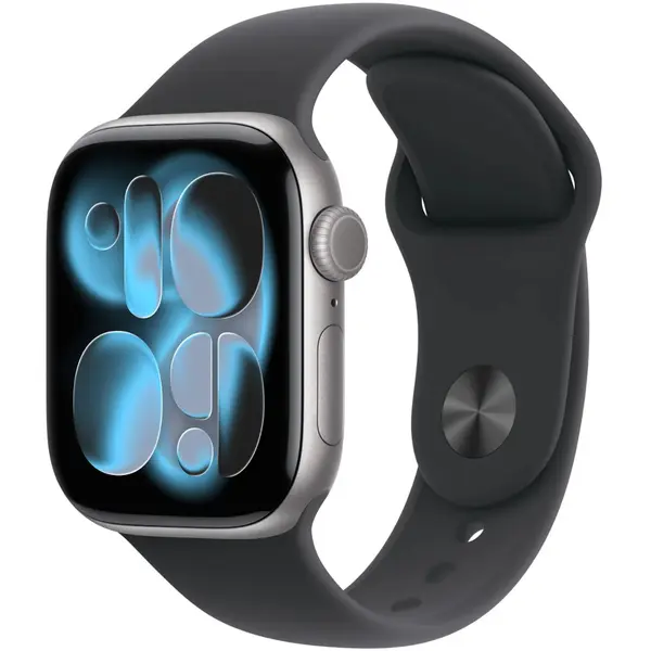 Apple Watch Series 11, GPS + Cellular, 42mm, Space Grey Aluminium Case, Black Sport Band, M/L