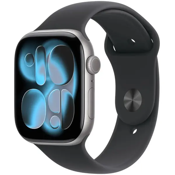 Apple Watch Series 11, GPS + Cellular, 46mm, Space Grey Aluminium Case, Black Sport Band, S/M