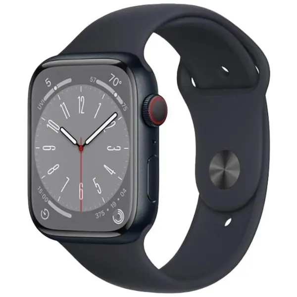 Apple Watch Series 8 2022, GPS + Cellular, Aluminium 45mm N/A Midnight Bun