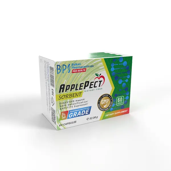 ApplePect, Pectină de Măr pentru Detoxifiere și Digestie, 60 Capsule