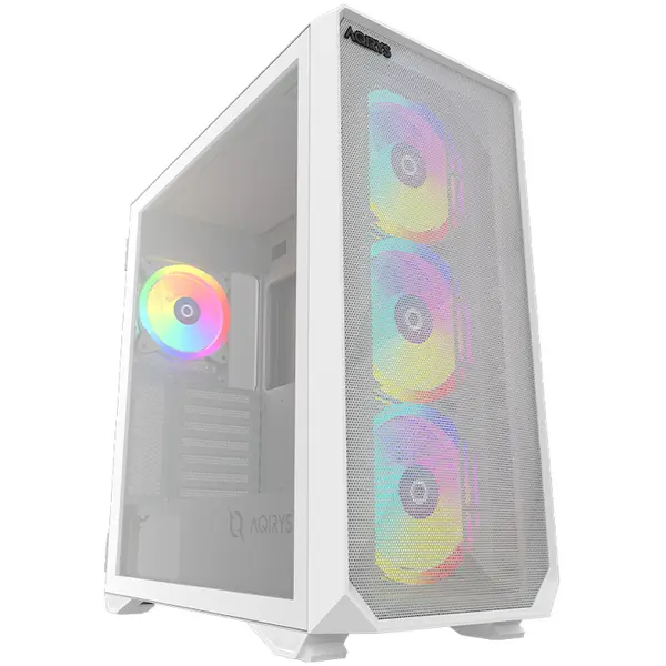 AQIRYS Carcasa AQIRYS Arcturus PRO, MidTower, fara sursa, ARGB, Tempered Glass, Alb
