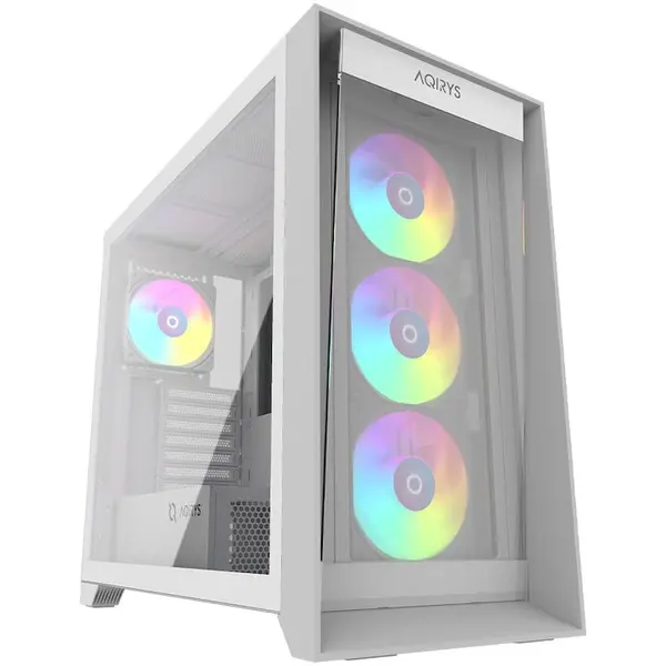 AQIRYS Carcasa AQIRYS XO-1WH, Mid Tower, ARGB, fara sursa, Tempered Glass, Alb