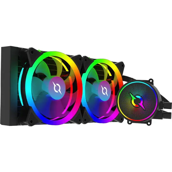 AQIRYS Cooler Procesor AQYRIS AQUARIUS 240 AIO NEGRU, marime radiator 276mm, 2 ventilatoare ARGB, Viteza ventilator 800-1800 RPM