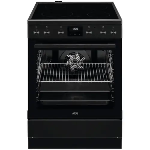 Aragaz AEG CCB6441NBB, Vitroceramic, 4 zone de gatit, Timer cu display electronic, Grill, Clasa A, 60 cm (Negru)