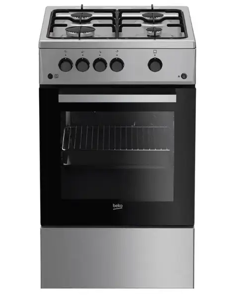 Aragaz Beko FSG52020FX, Gaz, 4 Arzatoare, 60 l, Aprindere electrica, 50 cm (Inox)