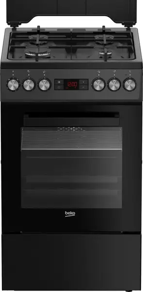 Aragaz Beko FSM52330DAON, Mixt, 4 arzatoare, Aprindere integrata, Grill electric, 8 functii, Clasa A, 50 cm (Antracit)