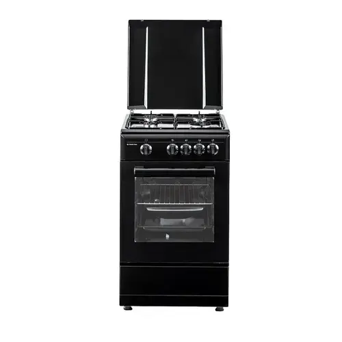 Aragaz clasic Studio Casa Viva Galaxy 4G 50/55 cm, 4 arzatoare gaz, 49 l, Cuptor gaz, Gratare emailate (Negru)